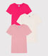Lot de 3 tee-shirts manches courtes en coton petite fille