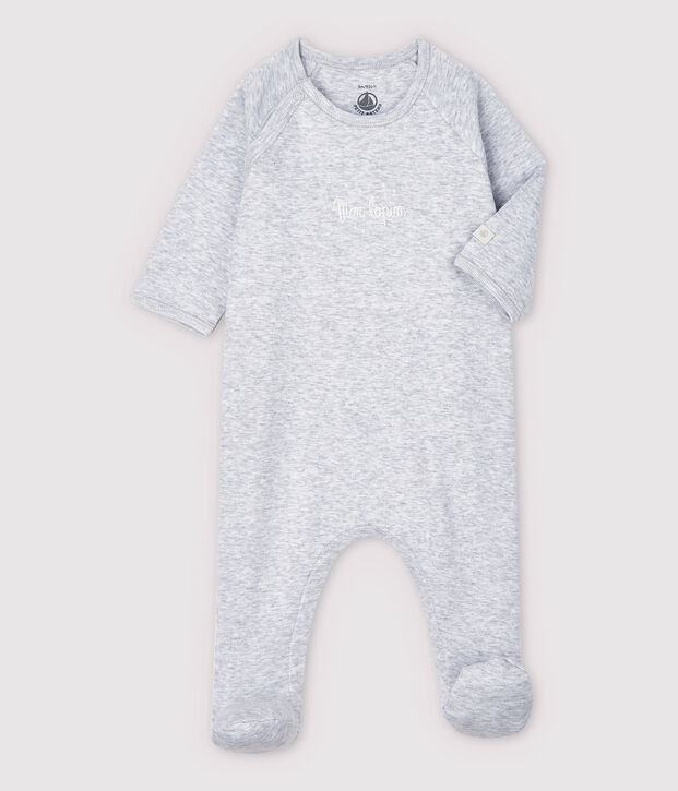 Dors-bien gris chin&eacute; b&eacute;b&eacute; en coton biologique gris