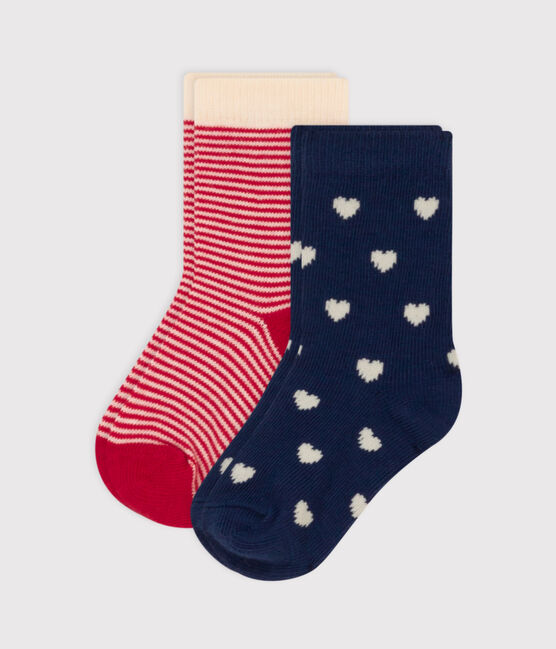 Lot de 2 paires de chaussettes cœurs en jersey de coton bébé variante 1