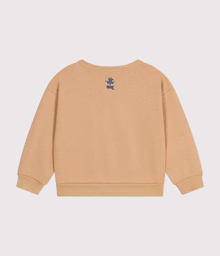 Sweater in molton voor meisjes/jongens beige TOURONE