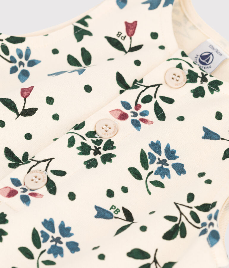 Lang pakje in molton voor baby's ecru/multicouleur