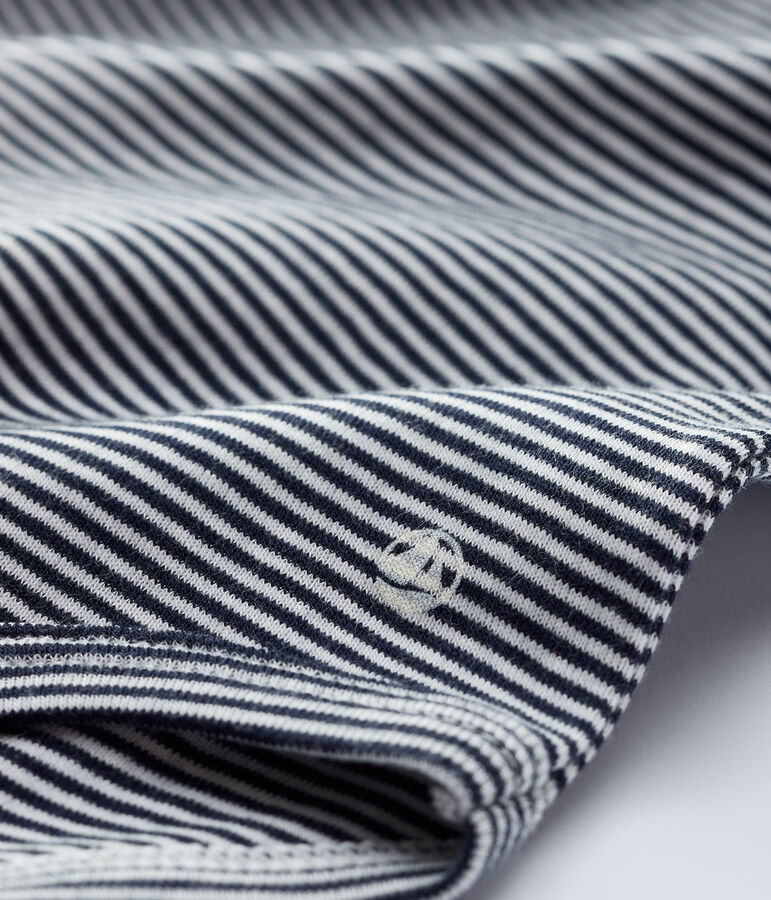 Katoenen romper voor babymeisjes met Peter Pan-kraag blauw SMOKING/wit MARSHMALLOW