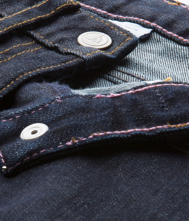 Raw denim meisjesjeans blauw