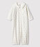 Combisac bébé en tubique blanc MARSHMALLOW/blanc MULTICO