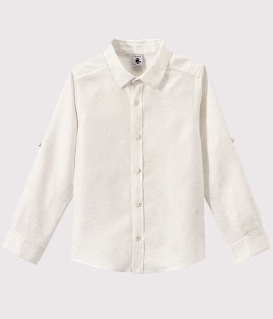 Jongensshirt van oxford stof wit ECUME