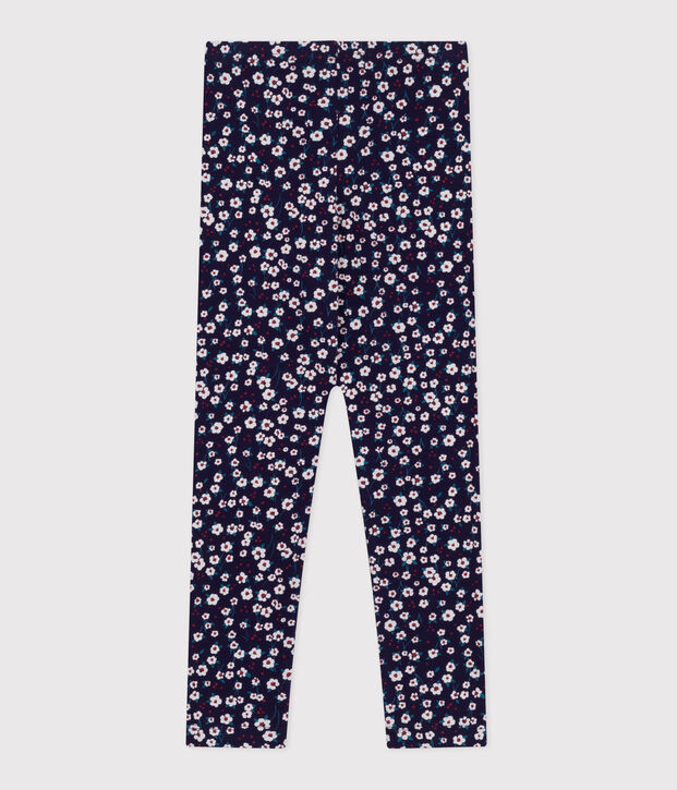 Legging enfant en coton imprim&eacute; bleu/multicouleur
