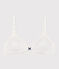 Soutien gorge à pois en coton et élasthanne fille blanc MARSHMALLOW/ EDNA