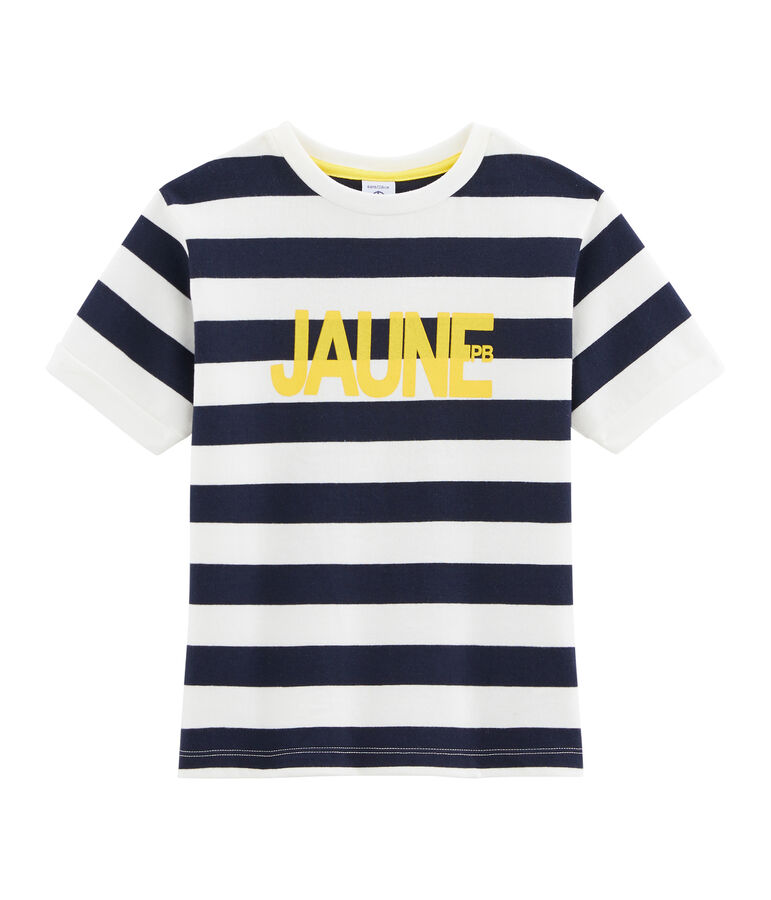 Tee-shirt enfant garcon bleu/blanc