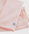 Legging van wol en katoen met milleraies strepen voor meisjes roze CHARME/wit MARSHMALLOW