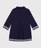 Robe enfant manches longue en coton uni bleu