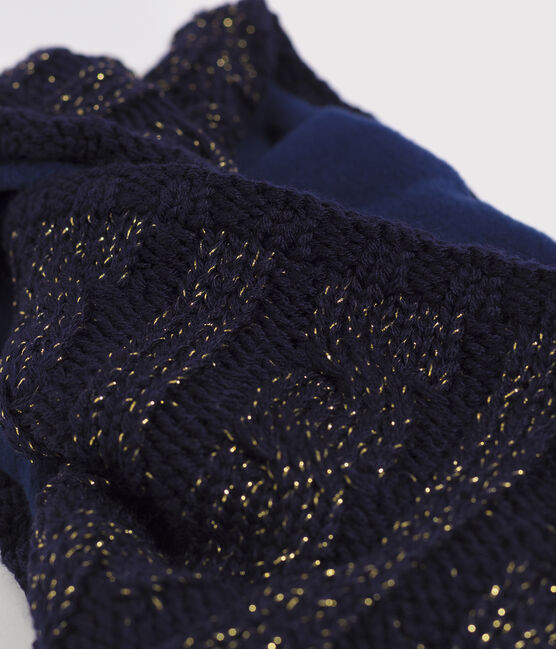 Meisjes colsjaal blauw SMOKING/geel OR