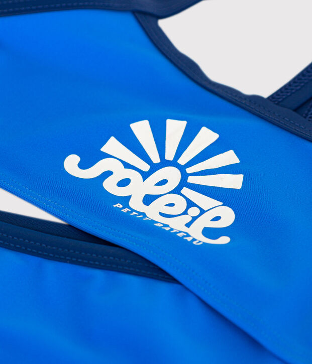 Meisjesbadpak uit 2 delen blauw