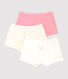 Lot de 3 shorties imprimé coeur petite fille en coton