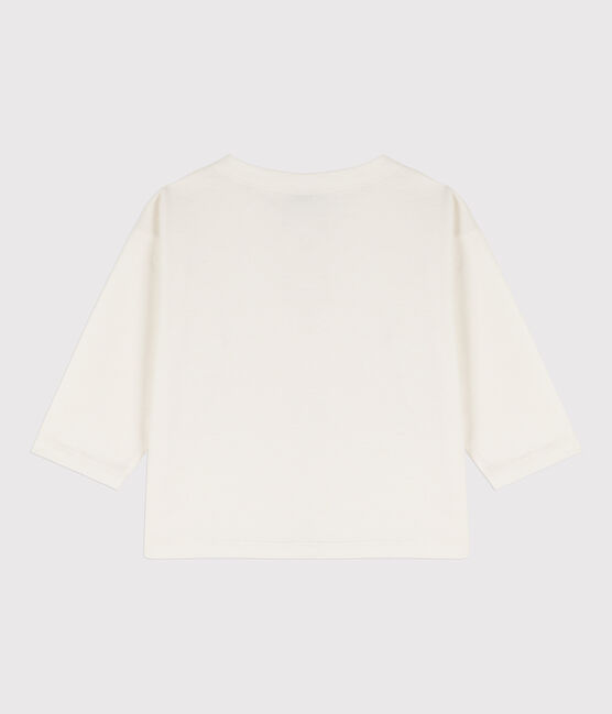 Tee-shirt manches longues bébé en coton blanc MARSHMALLOW