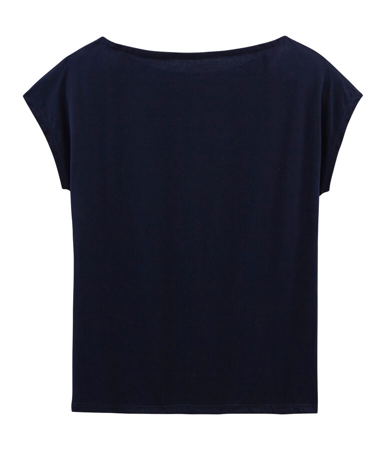 Tee shirt manches courtes coton Sea island femme bleu