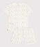 Pyjama short enfant en coton ajouré imprimé fleurs blanc MARSHMALLOW/blanc MULTICO