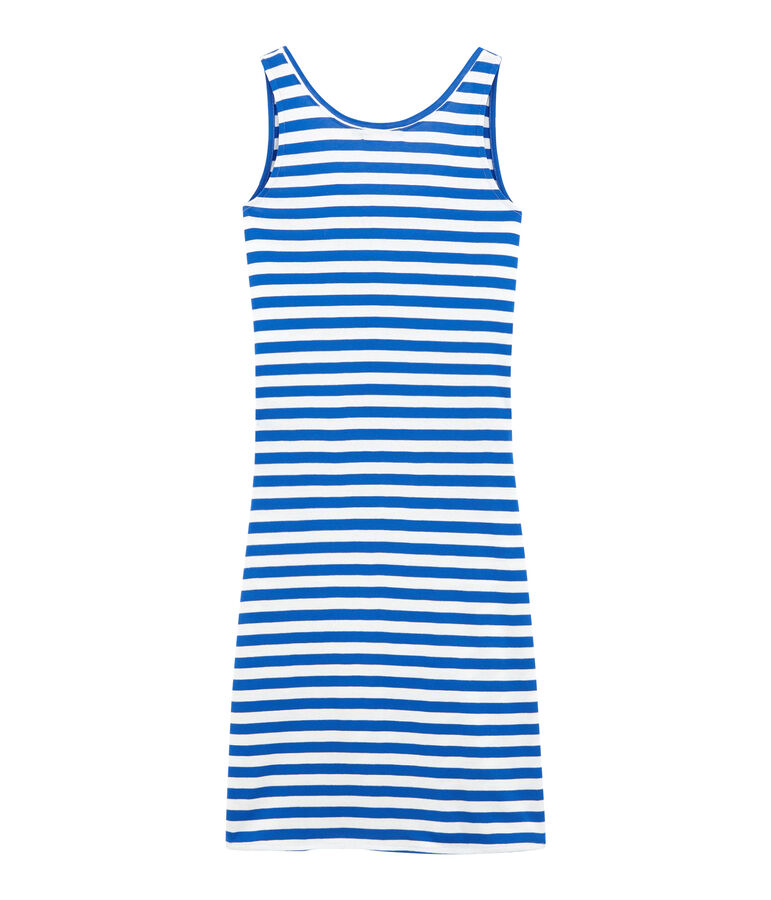 Robe de plage femme bleu PERSE/blanc MARSHMALLOW
