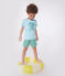 Katoenen T-shirt met korte mouwen en print voor kinderen blauw AQUATIC