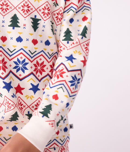 Kinderpyjama van fleece met kerstprint MILK/ MULTICO