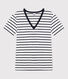 L'ICONIQUE, dames-T-shirt met V-hals in katoen
