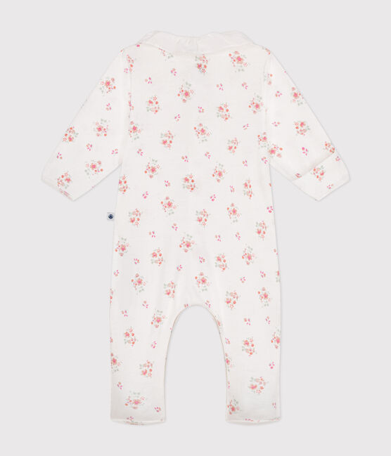 Katoenen babypyjama met bloemenprint wit MARSHMALLOW/wit MULTICO