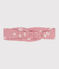 Babyhoofdband van katoenen gaas met bloemenprint roze CHARME/wit MARSHMALLOW