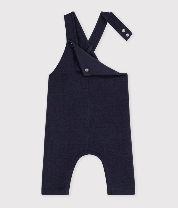 Salopette b&eacute;b&eacute; en coton &eacute;pais &agrave; motifs &eacute;toiles bleu marine