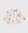 Tee-shirt manches longues en jersey fin bébé beige MONTELIMAR/blanc MULTICO