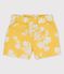 Short met Hawaiiprint van popeline voor baby's geel ORGE/wit MARSHMALLOW