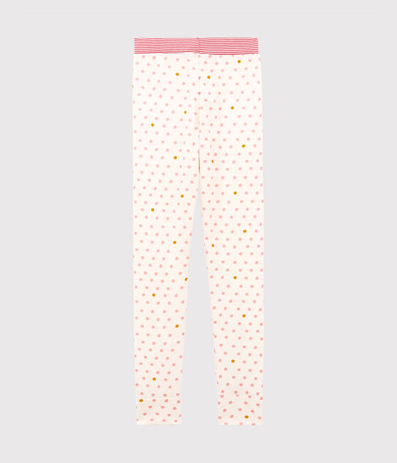 Pyjamabroek voor meisjes wit MARSHMALLOW/wit MULTICO