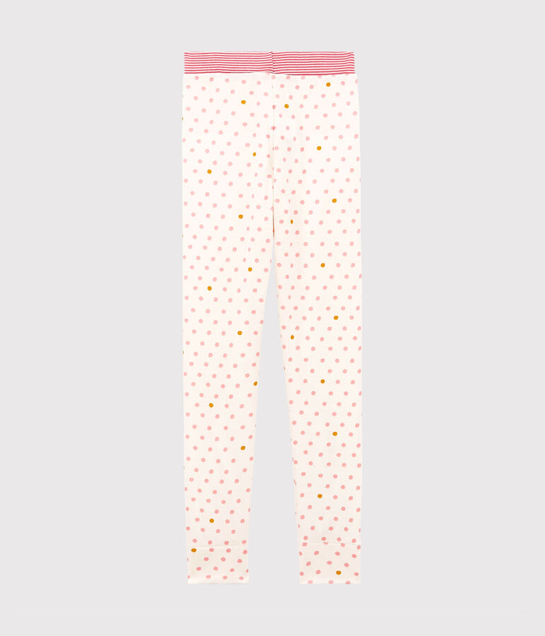 Pyjamabroek voor meisjes wit MARSHMALLOW/wit MULTICO