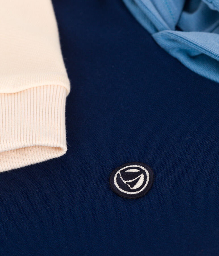 Sweatshirt &agrave; capuche enfant en coton uni bleu/multicouleur