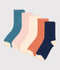 Lot de 5 paires de chaussettes unies enfant garçon-fille
