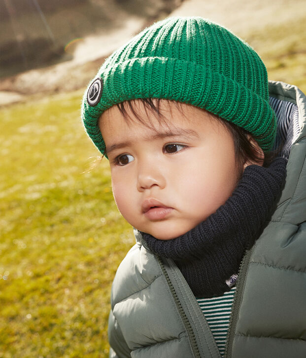 Babymuts van gevoerd tricot en gerecycleerde fleece MATCHA