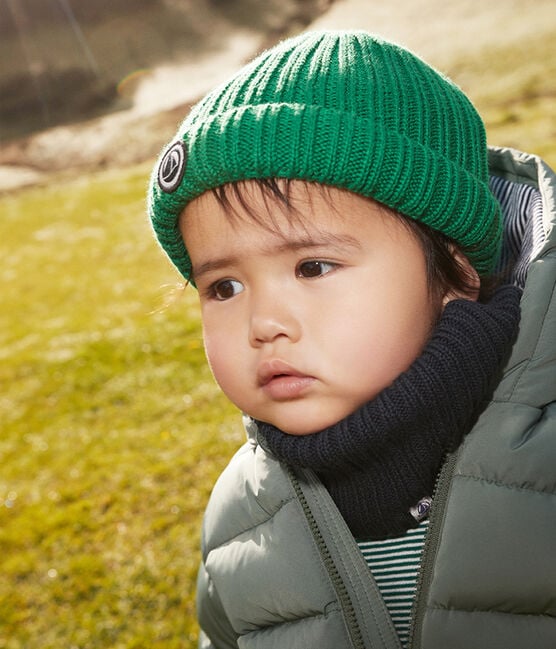 Bonnet bébé en tricot doublé en polaire recyclée A05EN07010