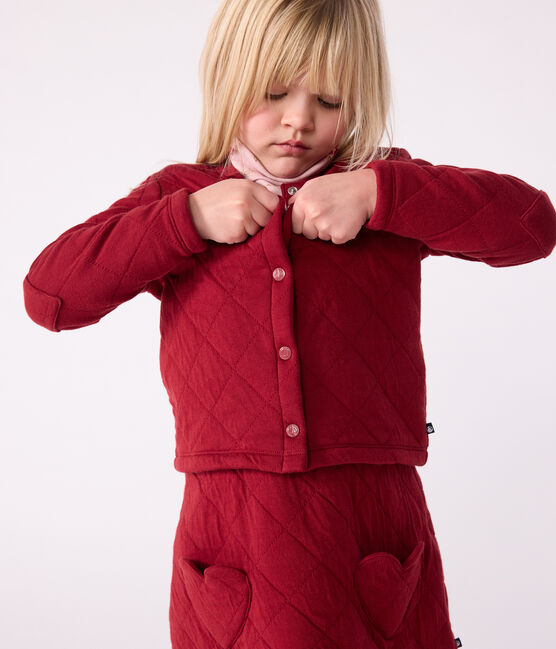 Effen katoenen cardigan voor kinderen AMARANTE