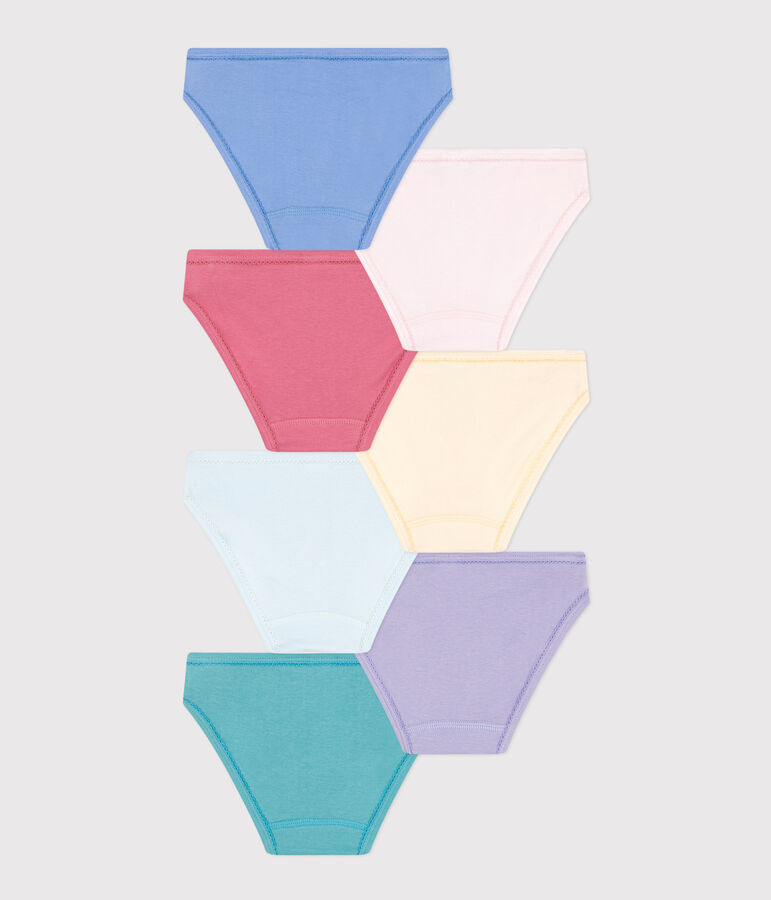Lot de 7 culottes unies en coton enfant multicouleur