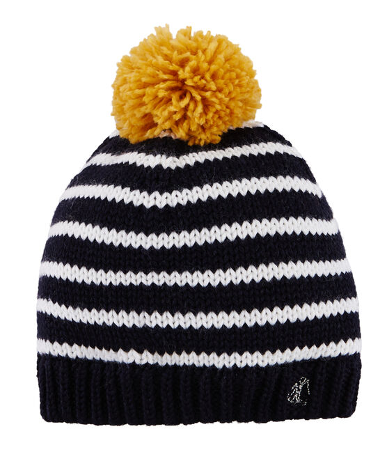 Bonnet enfant garçon bleu SMOKING/blanc MARSHMALLOW