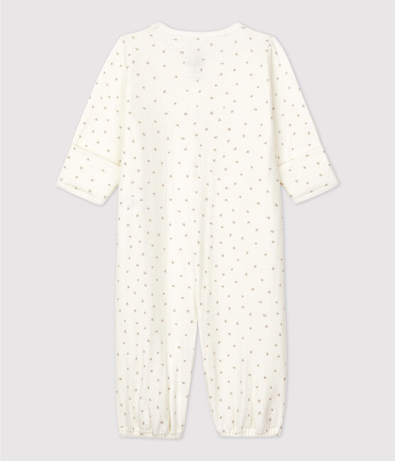 Combinaison bébé en coton biologique blanc MARSHMALLOW/gris GRIS