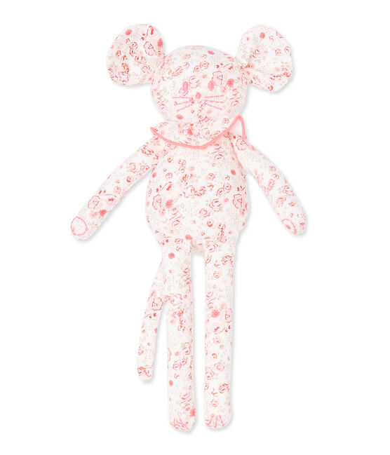 Doudou souris bébé fille imprimé blanc LAIT/blanc MULTICO
