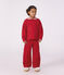 Sweatshirt &agrave; col enfant en coton uni rouge