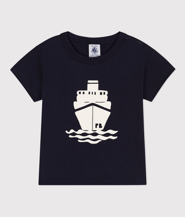 T-shirt van jersey met korte mouwen en motiefje voor baby's SMOKING