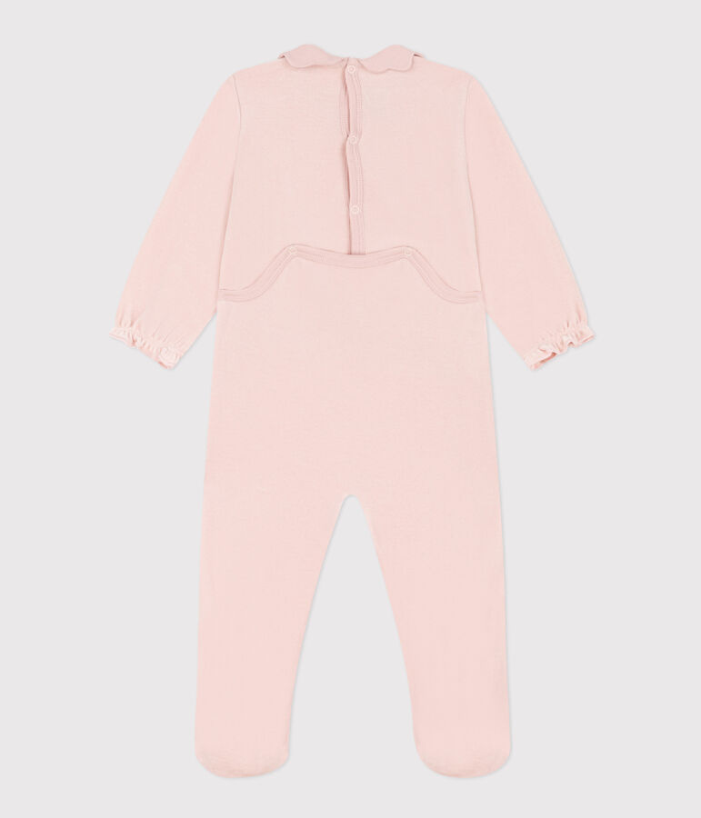 Pyjama b&eacute;b&eacute; uni rose en velours rose