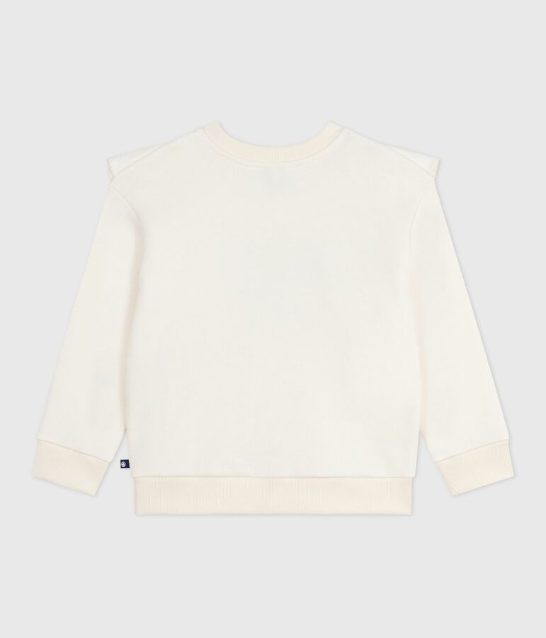Sweatshirt enfant en coton imprim&eacute; &eacute;cru