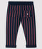 Broek van molton babyjongen blauw SMOKING/wit MULTICO
