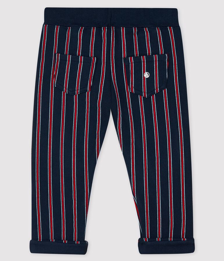 Pantalon b&eacute;b&eacute; gar&ccedil;on en molleton bleu/multicouleur
