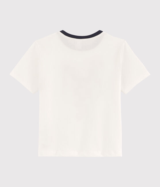 T-shirt met zeefdruk jongens kinderen wit MARSHMALLOW