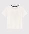 T-shirt met zeefdruk jongens kinderen wit MARSHMALLOW