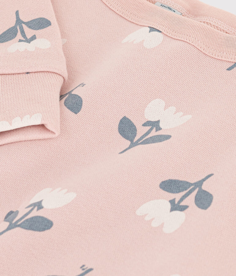 Sweatshirt en molleton enfant fille rose/multicouleur