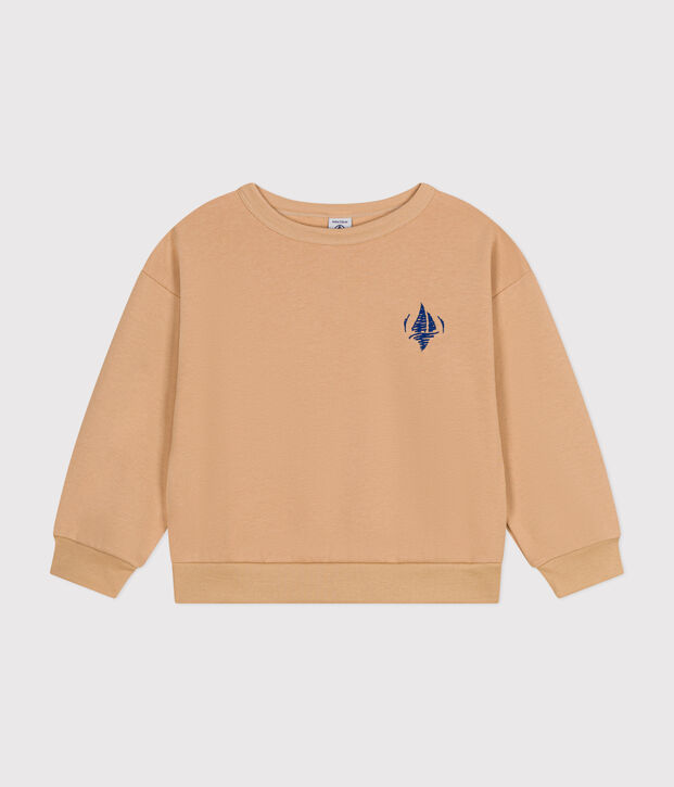 Sweatshirt en molleton enfant fille / gar&ccedil;on beige